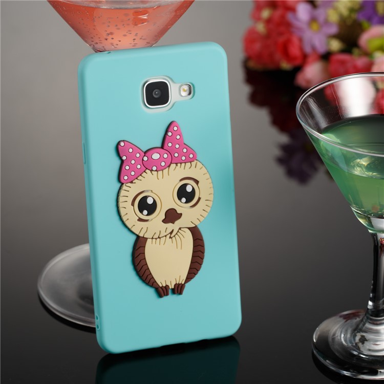 Lovely 3D Female Owl with Bowknot TPU Mobile Cover for Samsung Galaxy A5 SM-A510F (2016) - Baby Blue-3