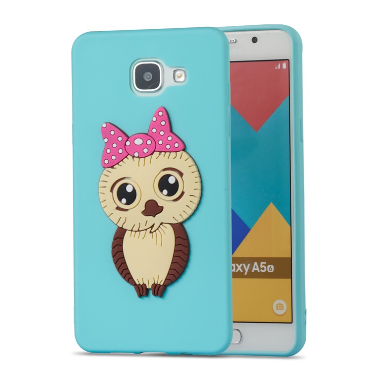 Lovely 3D Female Owl with Bowknot TPU Mobile Cover for Samsung Galaxy A5 SM-A510F (2016) - Baby Blue-4