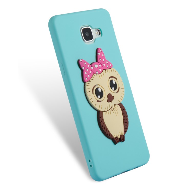 Lovely 3D Female Owl with Bowknot TPU Mobile Cover for Samsung Galaxy A5 SM-A510F (2016) - Baby Blue-5