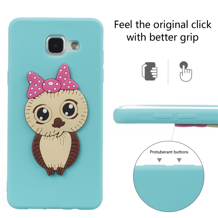 Lovely 3D Female Owl with Bowknot TPU Mobile Cover for Samsung Galaxy A5 SM-A510F (2016) - Baby Blue-6