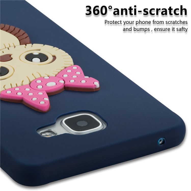 Lovely 3D Female Owl with Bowknot TPU Cell Phone Case for Samsung Galaxy A5 SM-A510F (2016) - Dark Blue-2