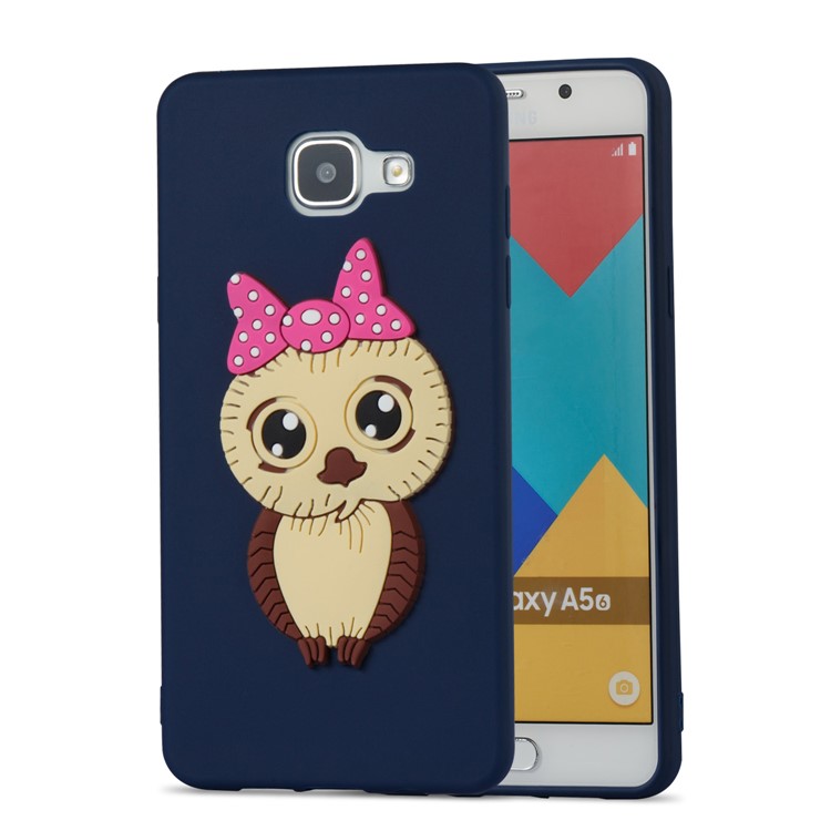 Lovely 3D Female Owl with Bowknot TPU Cell Phone Case for Samsung Galaxy A5 SM-A510F (2016) - Dark Blue-4