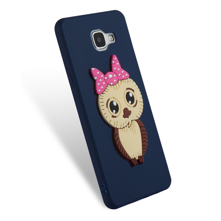 Lovely 3D Female Owl with Bowknot TPU Cell Phone Case for Samsung Galaxy A5 SM-A510F (2016) - Dark Blue-5