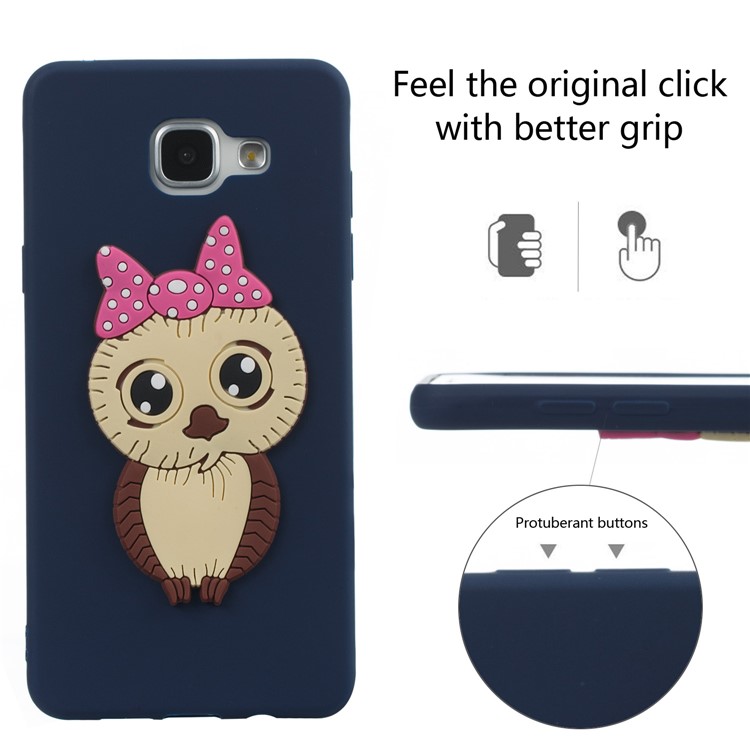 Lovely 3D Female Owl with Bowknot TPU Cell Phone Case for Samsung Galaxy A5 SM-A510F (2016) - Dark Blue-6