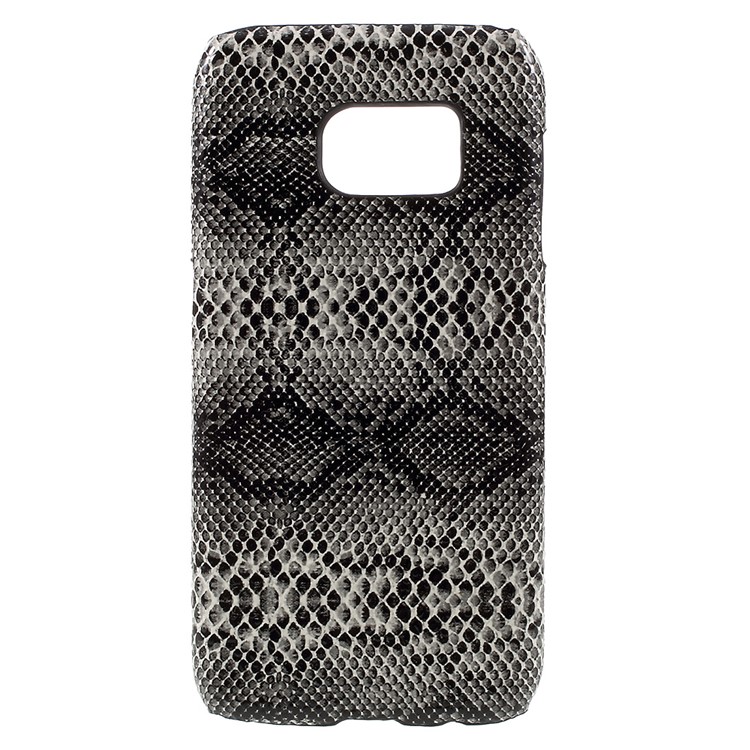 Snake Texture Leather Coated Hard Case for Samsung Galaxy S7 - Black-1