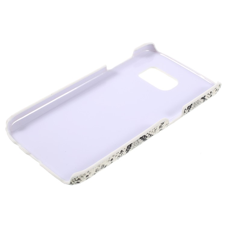 Snake Texture Leather Coated Hard Case for Samsung Galaxy S7 - White-3