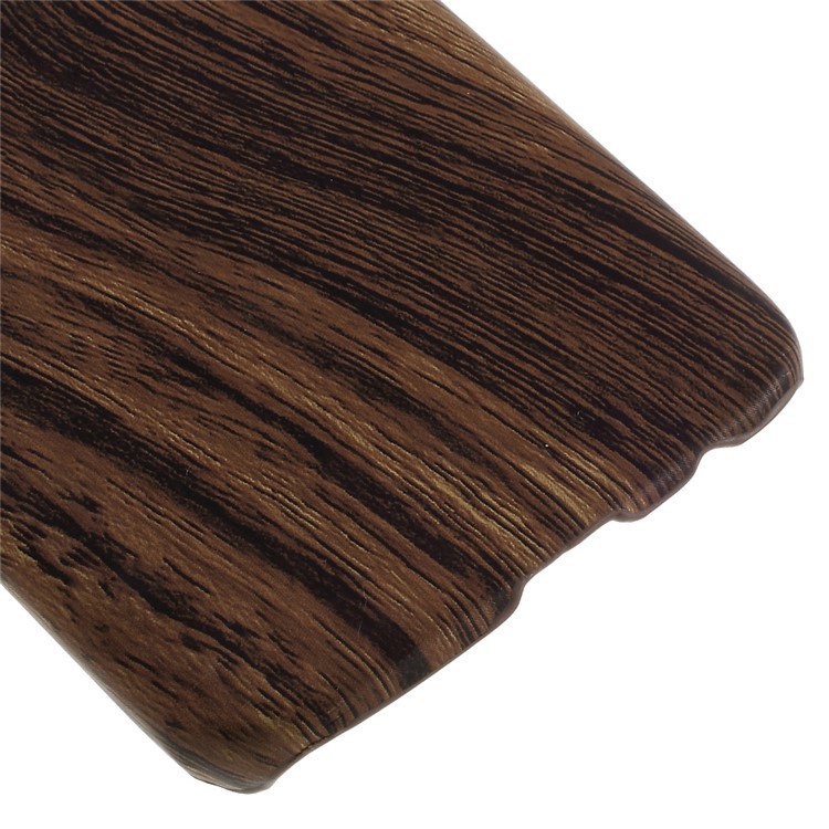 Wood Grain Leather Coated Hard PC Cover for Samsung Galaxy S7 - Coffee-5