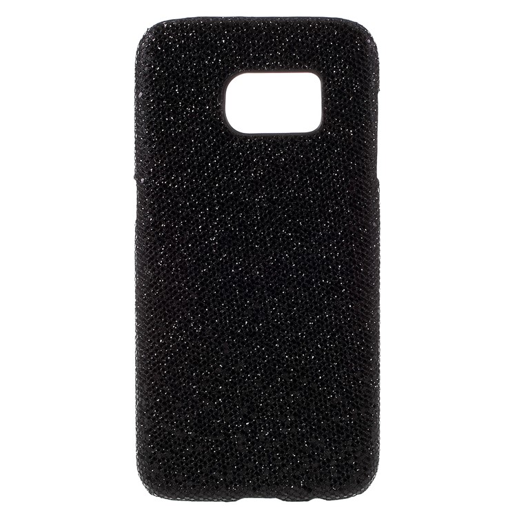 Glittery Sequins Leather Coated Hard Case for Samsung Galaxy S7 - Black-1
