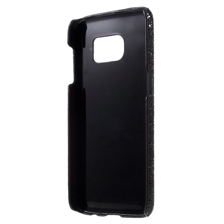 Glittery Sequins Leather Coated Hard Case for Samsung Galaxy S7 - Black-2
