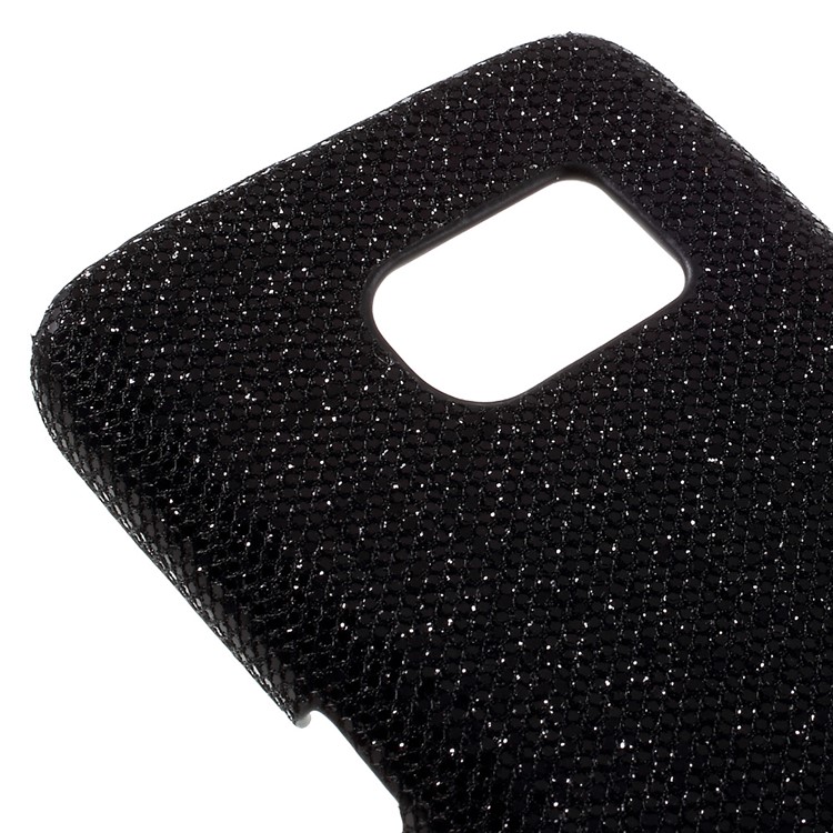 Glittery Sequins Leather Coated Hard Case for Samsung Galaxy S7 - Black-4