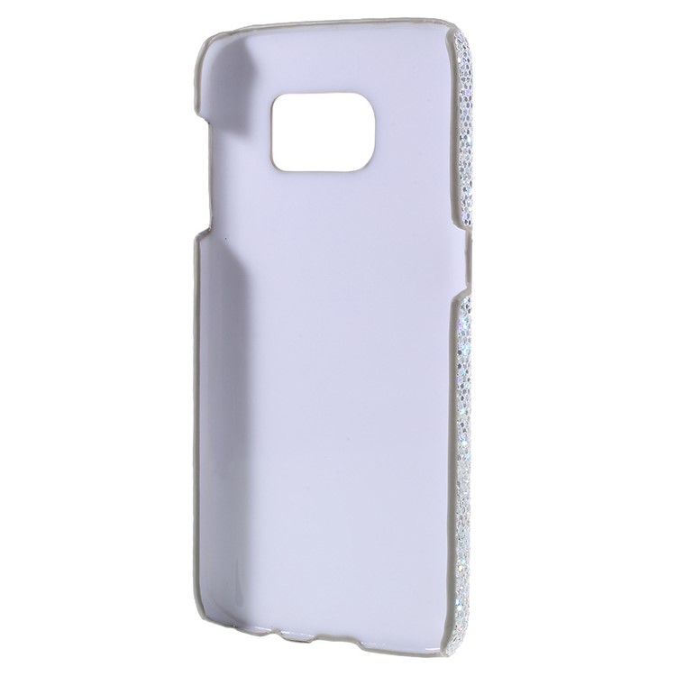 Couverture Rigide En Cuir De Cuir Paillettes Brillantes Pour Samsung Galaxy S7 - Blanc-2