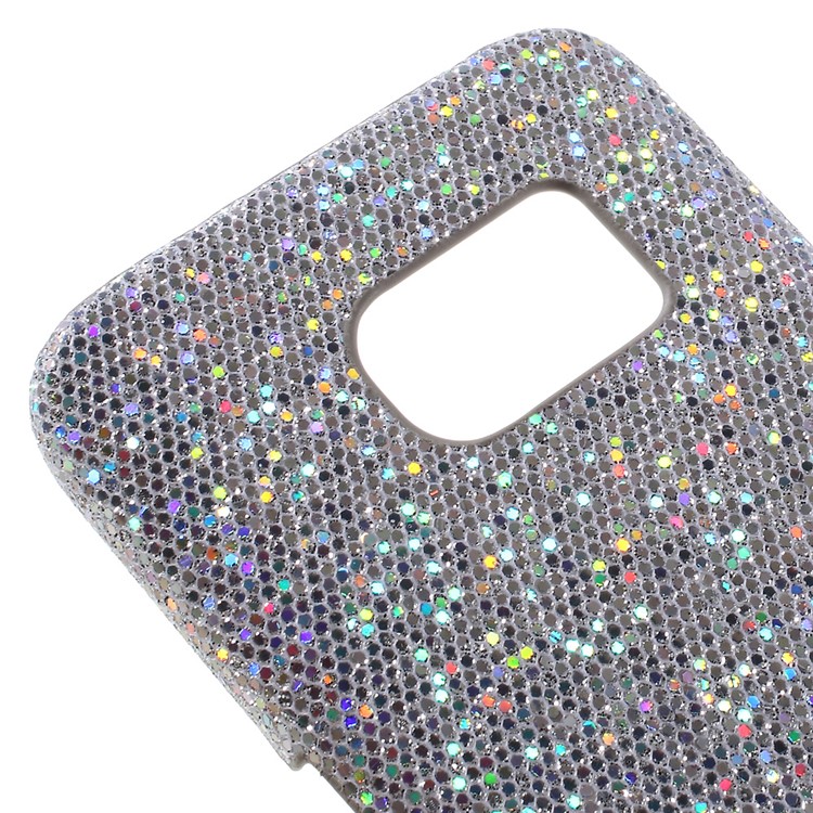 Couverture Rigide En Cuir De Cuir Paillettes Brillantes Pour Samsung Galaxy S7 - Blanc-4