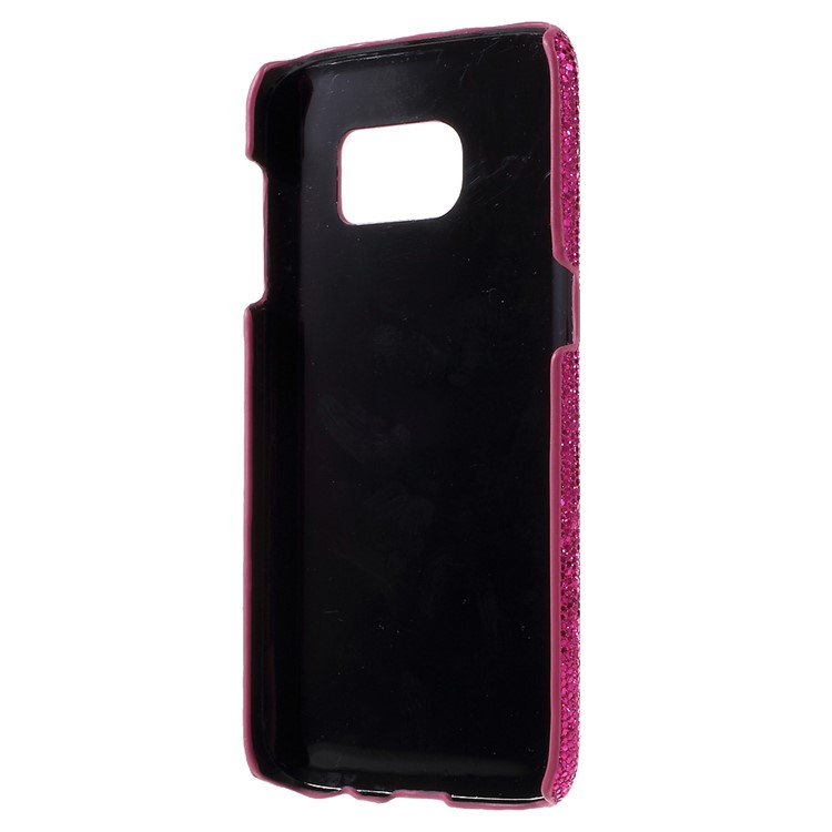 Glittery Sequins Leather Coated Plastic Shell for Samsung Galaxy S7 - Rose-2