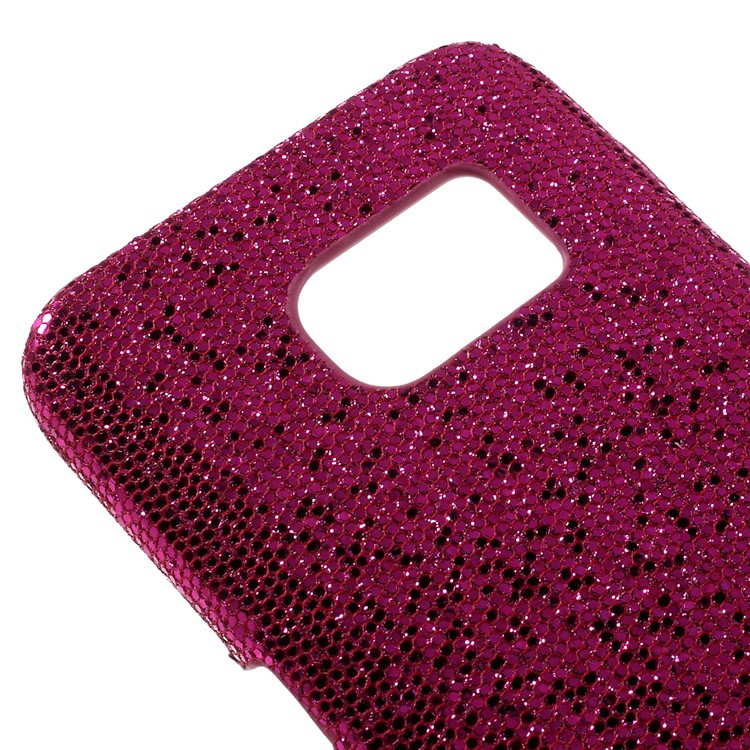 Glittery Sequins Leather Coated Plastic Shell for Samsung Galaxy S7 - Rose-4