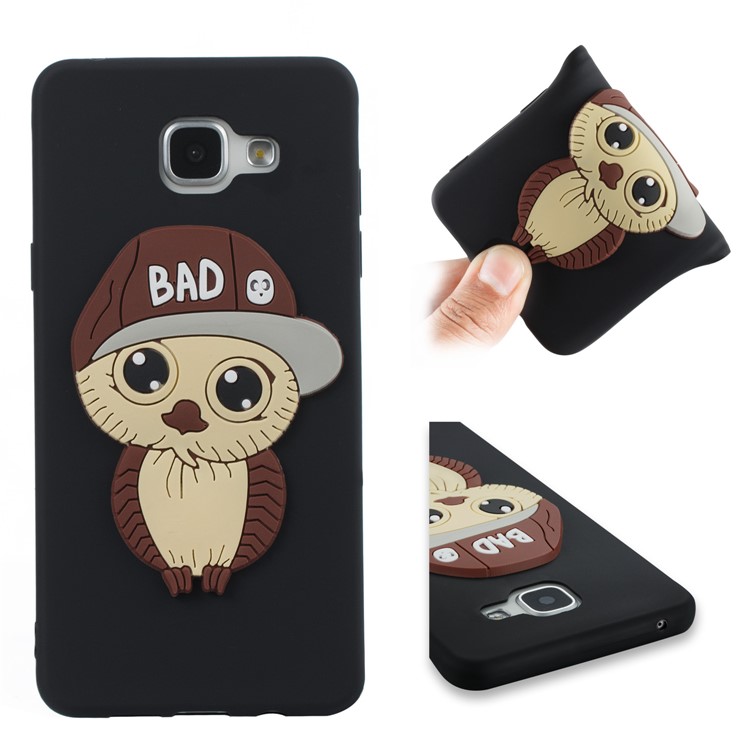 Cute 3D Male Owl in Hat TPU Cover for Samsung Galaxy A5 SM-A510F (2016) - Black-1
