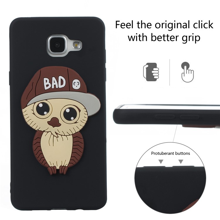 Cute 3D Male Owl in Hat TPU Cover for Samsung Galaxy A5 SM-A510F (2016) - Black-2