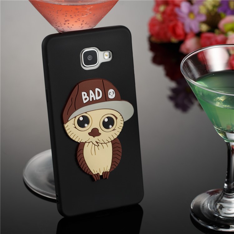 Cute 3D Male Owl in Hat TPU Cover for Samsung Galaxy A5 SM-A510F (2016) - Black-4