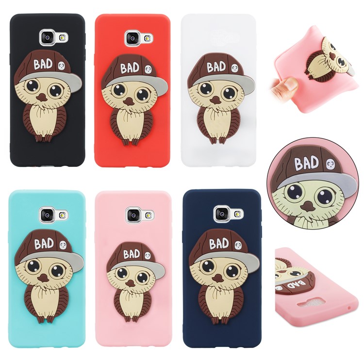 Cute 3D Male Owl in Hat TPU Cover for Samsung Galaxy A5 SM-A510F (2016) - Black-7