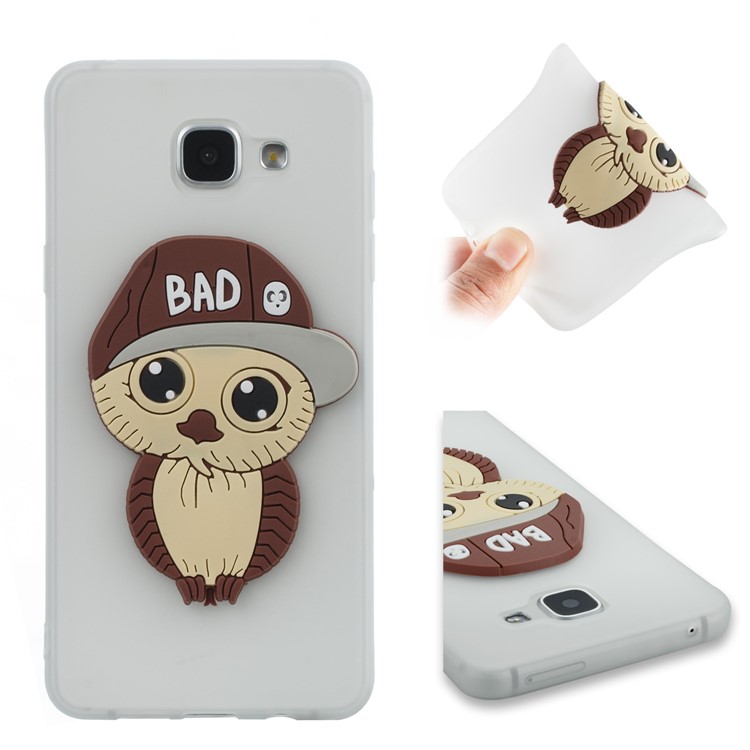 Cute 3D Male Owl in Hat TPU Case Cover for Samsung Galaxy A5 SM-A510F (2016) - White-1
