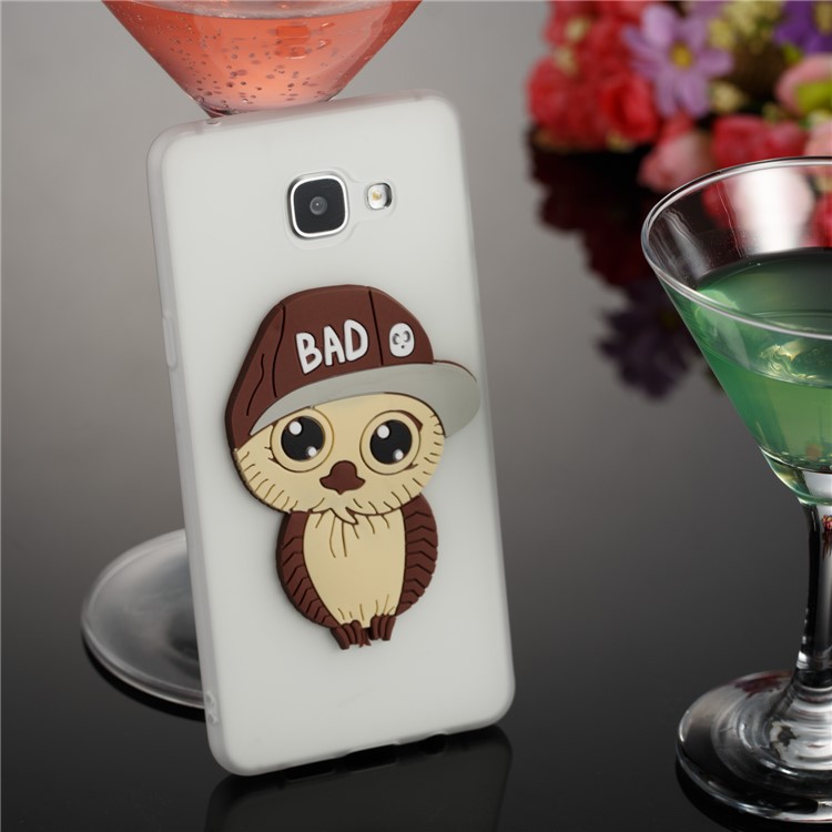 Cute 3D Male Owl in Hat TPU Case Cover for Samsung Galaxy A5 SM-A510F (2016) - White-3