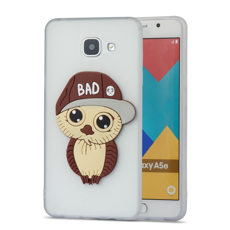 Cute 3D Male Owl in Hat TPU Case Cover for Samsung Galaxy A5 SM-A510F (2016) - White-4