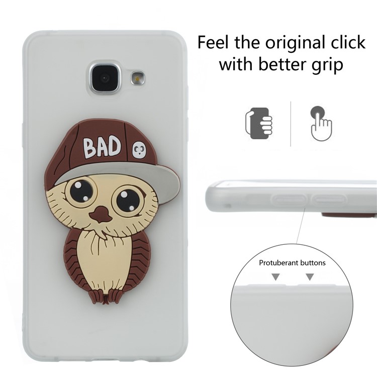Cute 3D Male Owl in Hat TPU Case Cover for Samsung Galaxy A5 SM-A510F (2016) - White-6