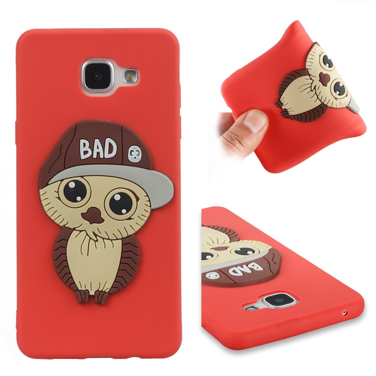 Cute 3D Male Owl in Hat TPU Gel Shell for Samsung Galaxy A5 SM-A510F (2016) - Red-1
