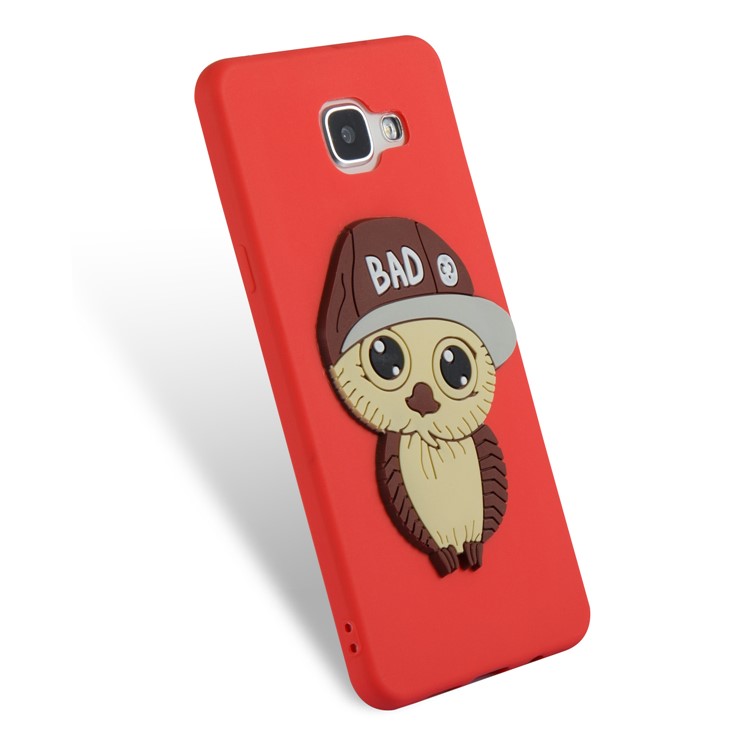 Cute 3D Male Owl in Hat TPU Gel Shell for Samsung Galaxy A5 SM-A510F (2016) - Red-5