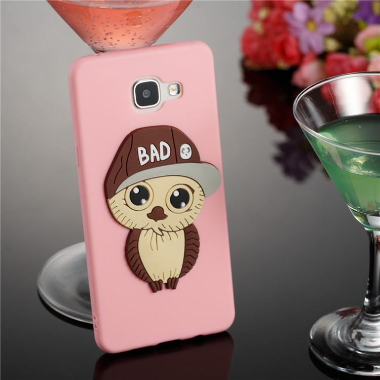 Cute 3D Male Owl in Hat TPU Mobile Casing for Samsung Galaxy A5 SM-A510F (2016) - Pink-4