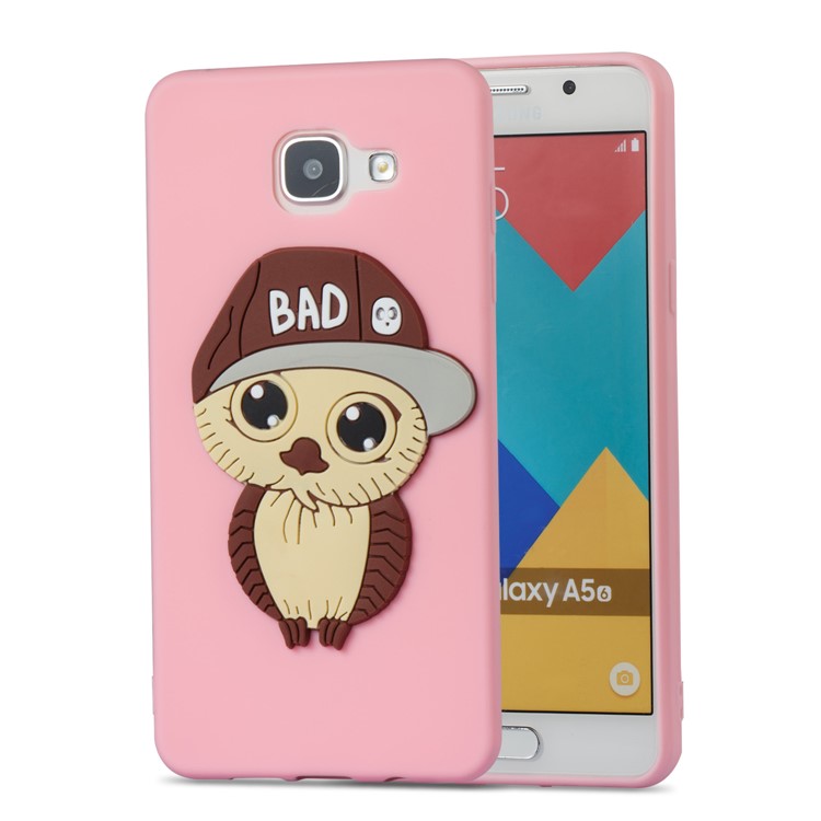 Cute 3D Male Owl in Hat TPU Mobile Casing for Samsung Galaxy A5 SM-A510F (2016) - Pink-5