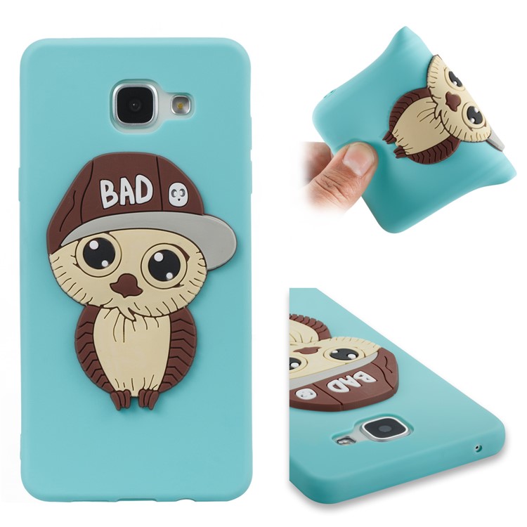 Cute 3D Male Owl in Hat TPU Phone Accessory Cover for Samsung Galaxy A5 SM-A510F (2016) - Baby Blue-1