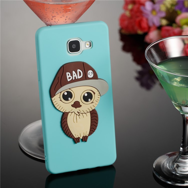Cute 3D Male Owl in Hat TPU Phone Accessory Cover for Samsung Galaxy A5 SM-A510F (2016) - Baby Blue-3