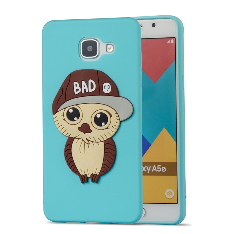 Cute 3D Male Owl in Hat TPU Phone Accessory Cover for Samsung Galaxy A5 SM-A510F (2016) - Baby Blue-4