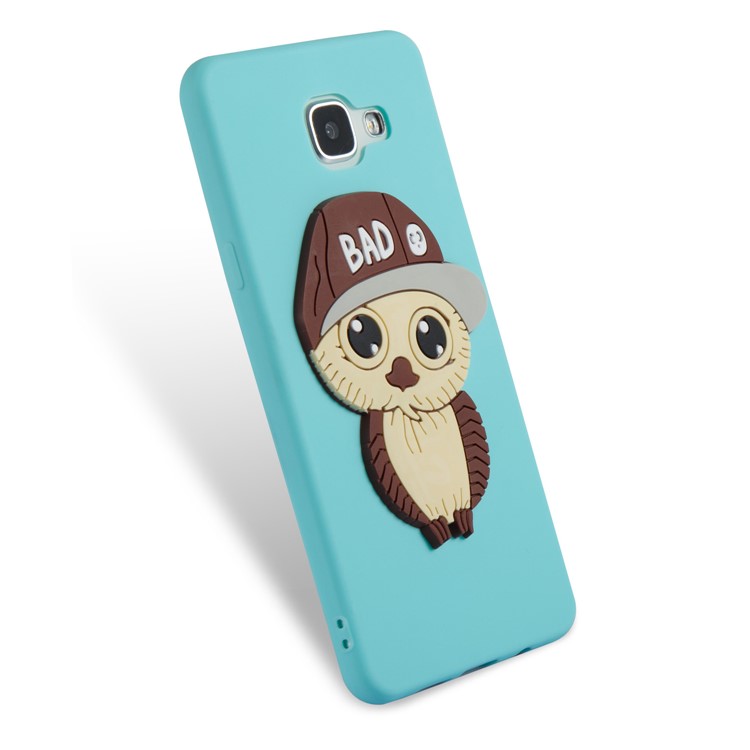 Cute 3D Male Owl in Hat TPU Phone Accessory Cover for Samsung Galaxy A5 SM-A510F (2016) - Baby Blue-5