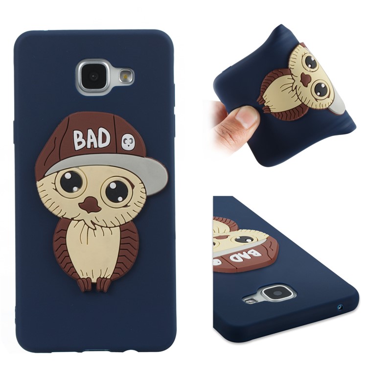 Cute 3D Male Owl in Hat TPU Cell Phone Cover for Samsung Galaxy A5 SM-A510F (2016) - Dark Blue-1
