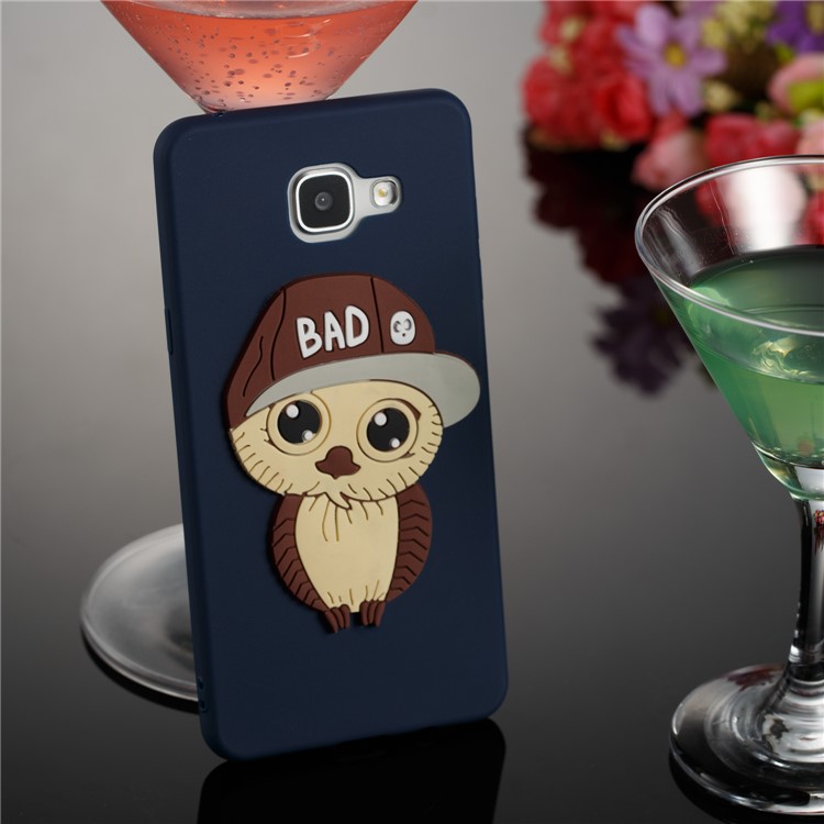 Cute 3D Male Owl in Hat TPU Cell Phone Cover for Samsung Galaxy A5 SM-A510F (2016) - Dark Blue-3