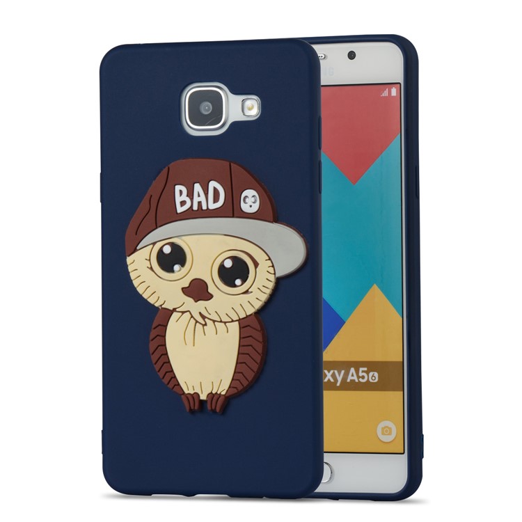 Cute 3D Male Owl in Hat TPU Cell Phone Cover for Samsung Galaxy A5 SM-A510F (2016) - Dark Blue-4