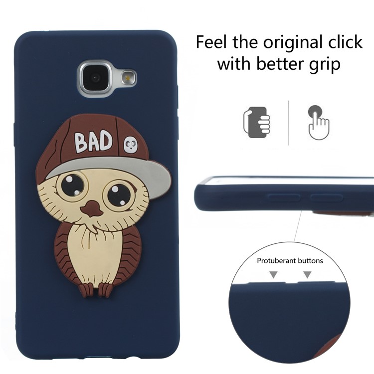 Cute 3D Male Owl in Hat TPU Cell Phone Cover for Samsung Galaxy A5 SM-A510F (2016) - Dark Blue-6