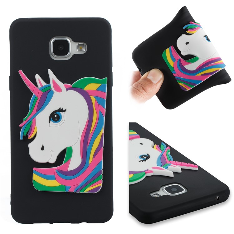 Lovely 3D Unicorn Pattern TPU Case for Samsung Galaxy A5 SM-A510F (2016) - Black-1