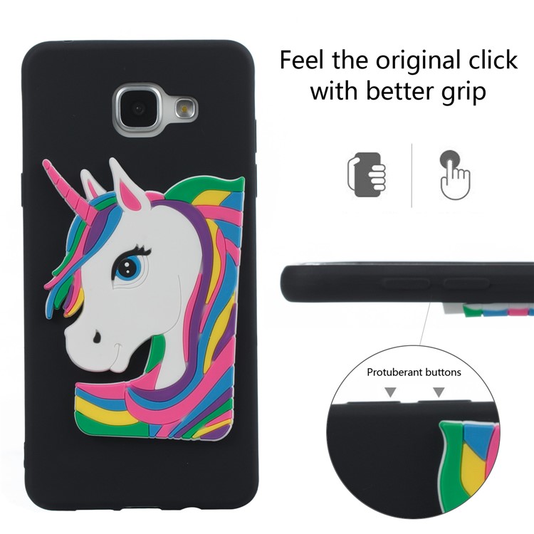 Lovely 3D Unicorn Pattern TPU Case for Samsung Galaxy A5 SM-A510F (2016) - Black-6