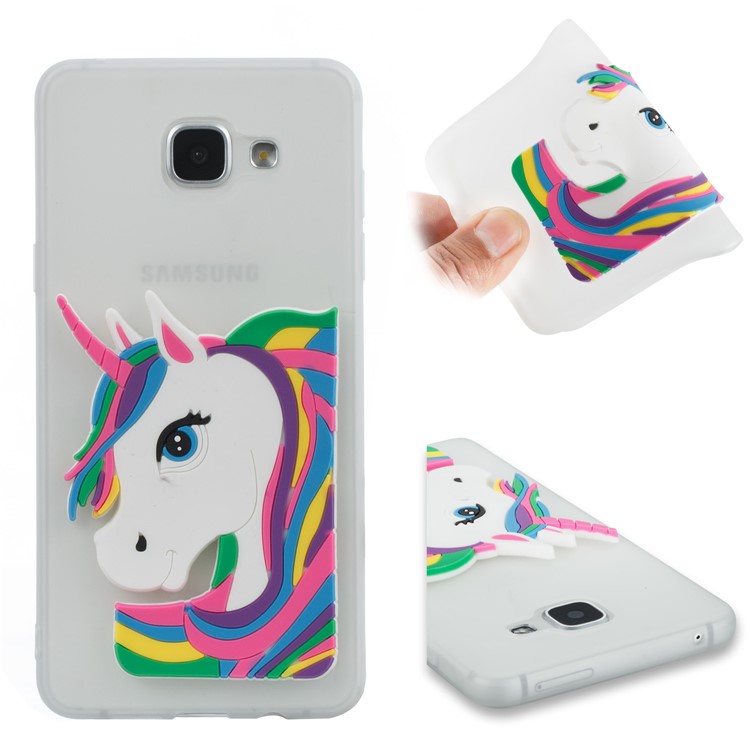 Lovely 3D Unicorn Pattern TPU Back Case for Samsung Galaxy A5 SM-A510F (2016) - White-1