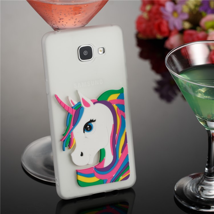 Lovely 3D Unicorn Pattern TPU Back Case for Samsung Galaxy A5 SM-A510F (2016) - White-3