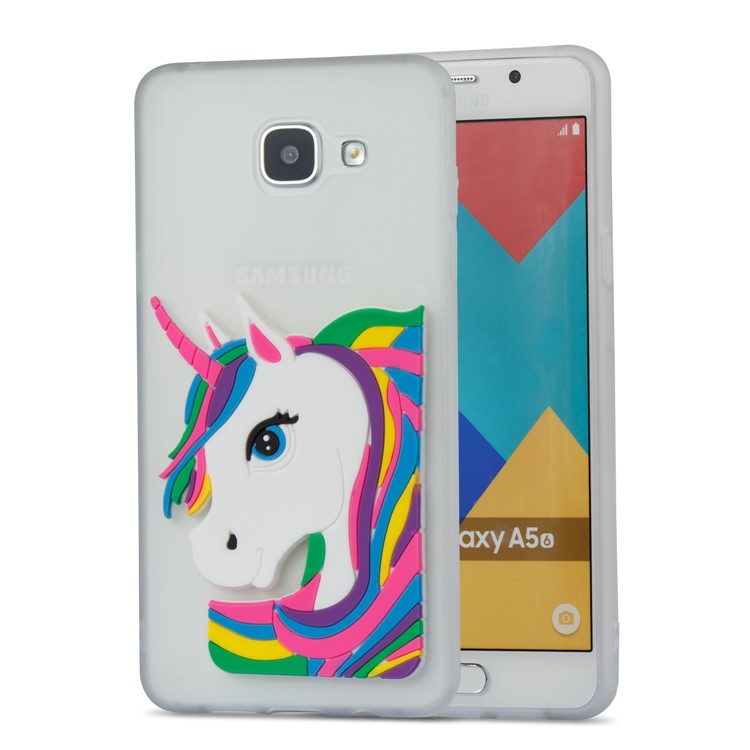 Lovely 3D Unicorn Pattern TPU Back Case for Samsung Galaxy A5 SM-A510F (2016) - White-4