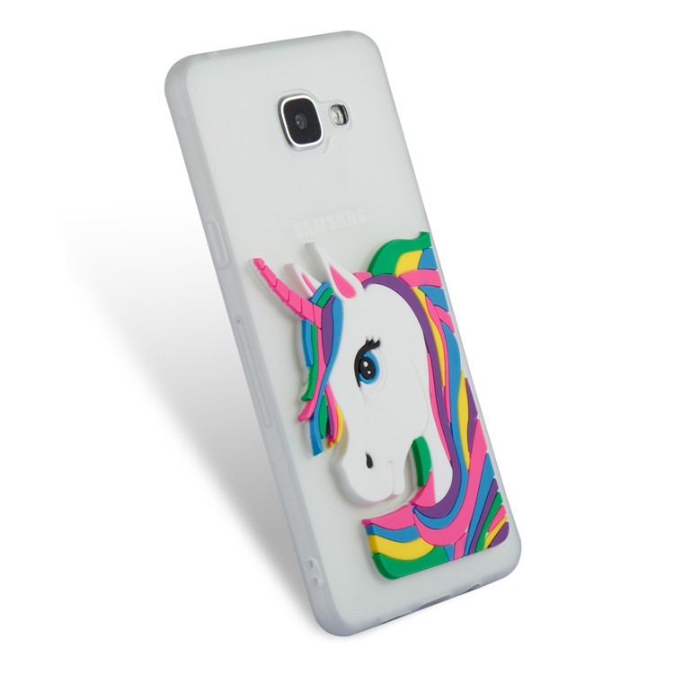 Lovely 3D Unicorn Pattern TPU Back Case for Samsung Galaxy A5 SM-A510F (2016) - White-5