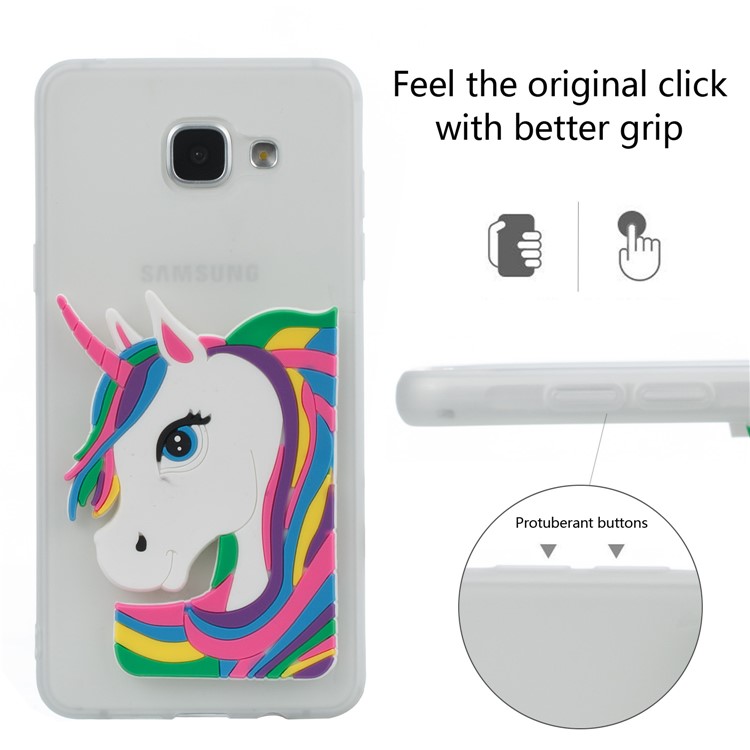 Lovely 3D Unicorn Pattern TPU Back Case for Samsung Galaxy A5 SM-A510F (2016) - White-6