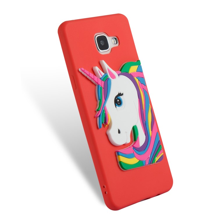 Lovely 3D Unicorn Pattern TPU Shell Case for Samsung Galaxy A5 SM-A510F (2016) - Red-5