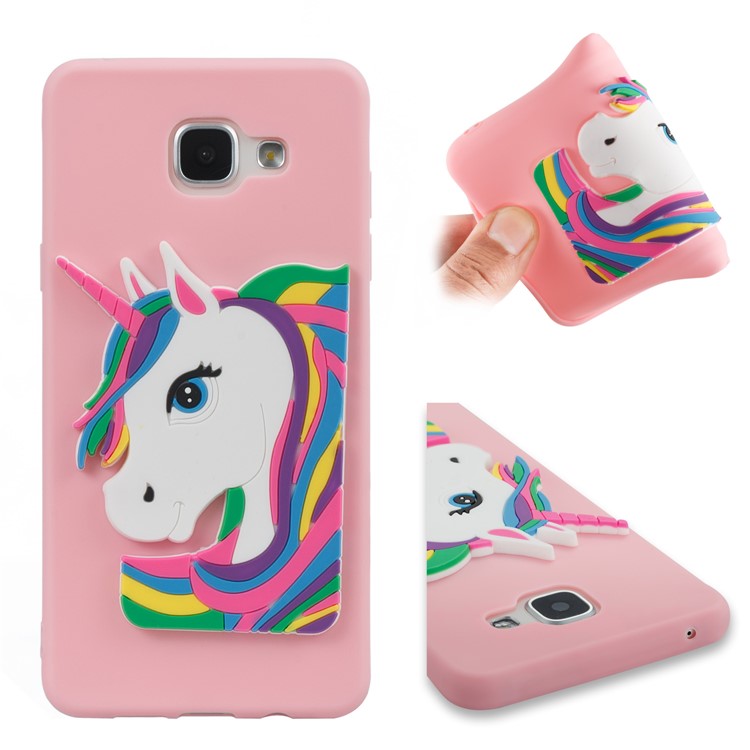 Lovely 3D Unicorn Pattern TPU Shell for Samsung Galaxy A5 SM-A510F (2016) - Pink-1