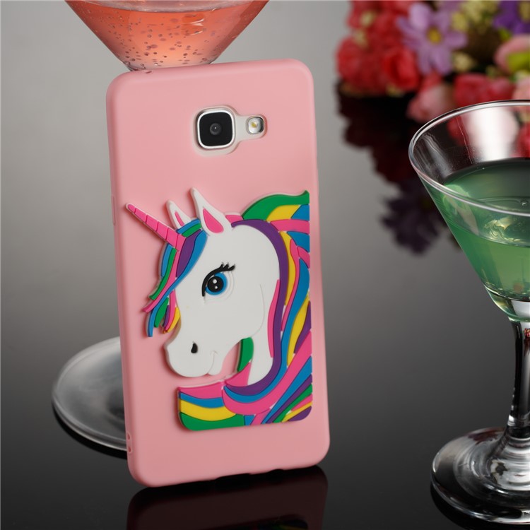 Lovely 3D Unicorn Pattern TPU Shell for Samsung Galaxy A5 SM-A510F (2016) - Pink-3