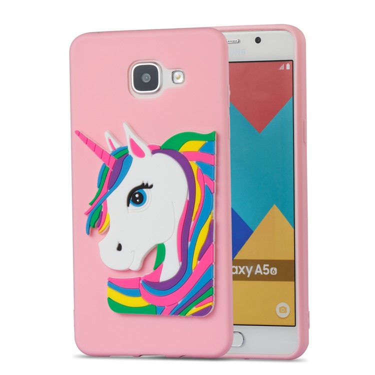 Lovely 3D Unicorn Pattern TPU Shell for Samsung Galaxy A5 SM-A510F (2016) - Pink-4
