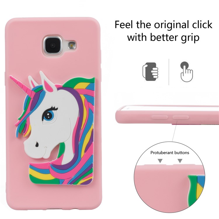 Lovely 3D Unicorn Pattern TPU Shell for Samsung Galaxy A5 SM-A510F (2016) - Pink-6